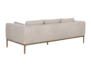 Sunpan Burr Sofa - Modern Masculine Design with Oversized Comfort and Antique Brass Accents for Your Space Bali Bone Leather