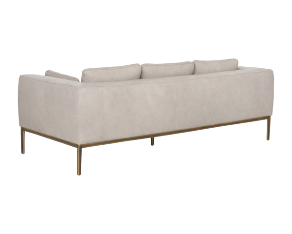 Sunpan Burr Sofa - Modern Masculine Design with Oversized Comfort and Antique Brass Accents for Your Space Bali Bone Leather