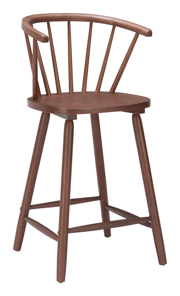 Zuo Modern Stenger Counter Stool Set - Stylish And Durable Rubberwood Design For Modern Spaces And Hospitality Walnut Rubberwood 110521-zuo-modern