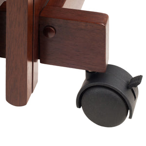 Winsome Wood Isabelle 6-piece Walnut Snack Table Set With Rolling Stand & Removable Tray For Easy Entertaining Walnut Solid Wood 94828-winsome-wood