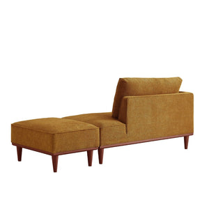 English Elm Indoor Boucle Chaise Lounge with Detachable Ottoman Convertible Daybed Bedroom Reading Nook Orange W5515P438685