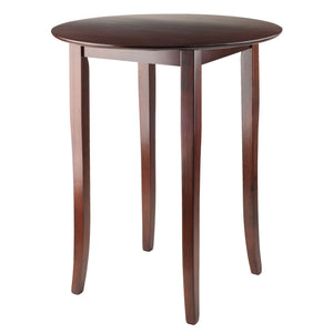 Winsome Wood Fiona Round High Table - Stylish Walnut Pub Table For Small Spaces, Perfect For Dining & Gatherings Walnut Solid Wood 94834-winsome-wood