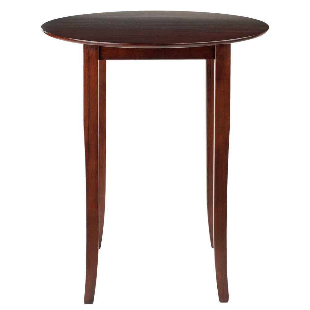 Winsome Wood Fiona Round High Table - Stylish Walnut Pub Table For Small Spaces, Perfect For Dining & Gatherings Walnut Solid Wood 94834-winsome-wood