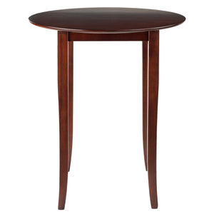 Winsome Wood Fiona Round High Table - Stylish Walnut Pub Table For Small Spaces, Perfect For Dining & Gatherings Walnut Solid Wood 94834-winsome-wood