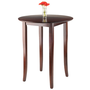 Winsome Wood Fiona Round High Table - Stylish Walnut Pub Table For Small Spaces, Perfect For Dining & Gatherings Walnut Solid Wood 94834-winsome-wood
