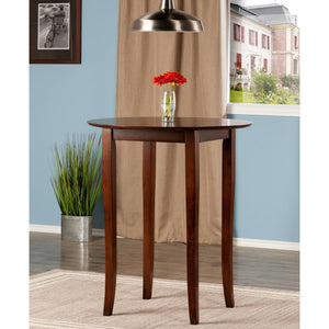 Winsome Wood Fiona Round High Table - Stylish Walnut Pub Table For Small Spaces, Perfect For Dining & Gatherings Walnut Solid Wood 94834-winsome-wood