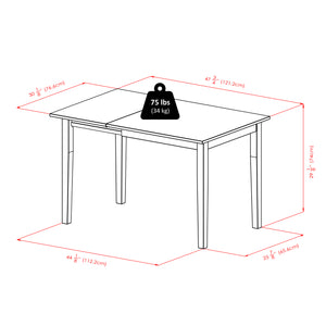 Winsome Wood Perrone 3-piece Drop Leaf Dining Table Set With Slat Back Chairs - Elegant Walnut Space Saver Design Walnut Solid ,Composite Wood 94835-winsome-wood