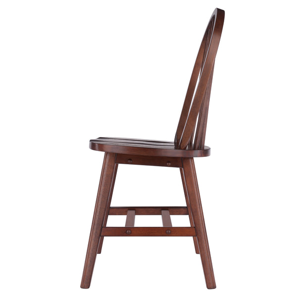 Winsome Wood Windsor 2-piece Chair Set - Classic Walnut Finish, Modern Comfort, Durable Design For Dining Rooms Walnut Solid Wood 94837-winsome-wood