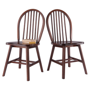 Winsome Wood Windsor 2-piece Chair Set - Classic Walnut Finish, Modern Comfort, Durable Design For Dining Rooms Walnut Solid Wood 94837-winsome-wood