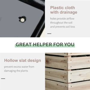 English Elm Outsunny 4Pcs Versatile Raised Garden Bed Kit – Natural Wood Planter Boxes For Stylish Planting W2225P200865-GIGA