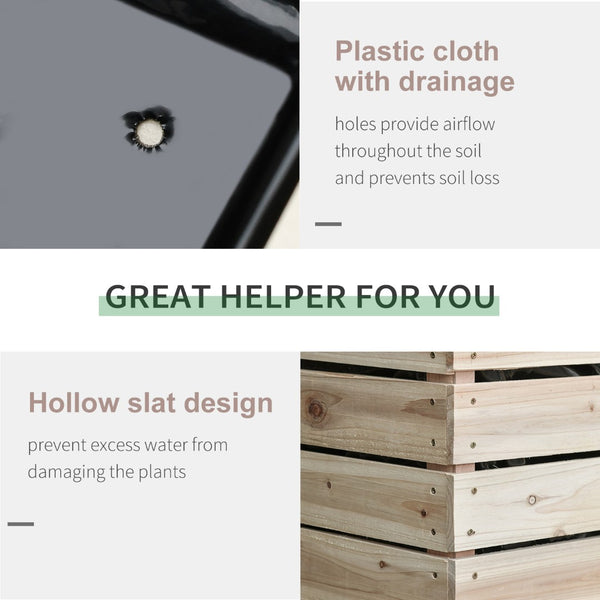 English Elm Outsunny 4Pcs Versatile Raised Garden Bed Kit – Natural Wood Planter Boxes For Stylish Planting W2225P200865-GIGA