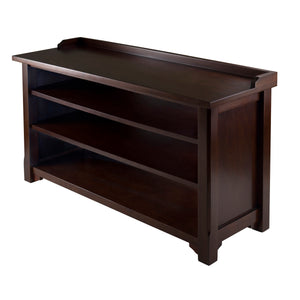 Winsome Wood Dayton Storage Hall Bench - Stylish Walnut Seat With 3 Shelves For Clutter-free Entryway Organization Walnut Solid ,Composite Wood 94841-winsome-wood