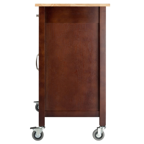 Winsome Wood Mabel Kitchen Utility Cart - Elegant Two-toned Design With Storage, Mobility & Modern Features Walnut ,Natural Solid ,Composite Wood 94843-winsome-wood