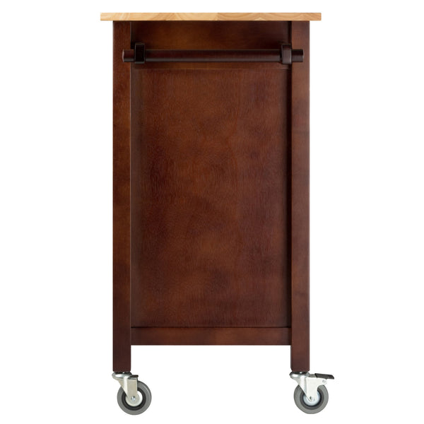 Winsome Wood Mabel Kitchen Utility Cart - Elegant Two-toned Design With Storage, Mobility & Modern Features Walnut ,Natural Solid ,Composite Wood 94843-winsome-wood