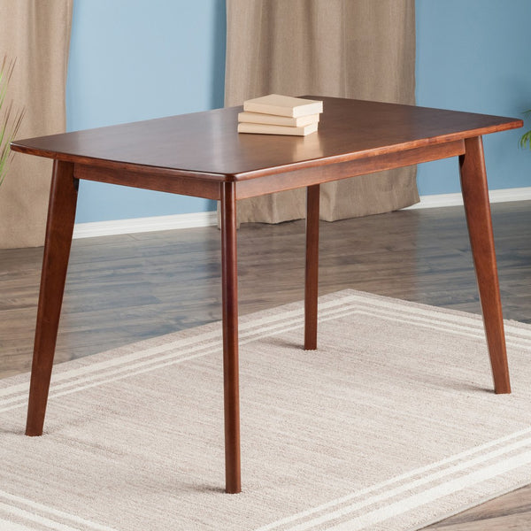 Winsome Wood Shaye Oblong Dining Table In Warm Walnut – Stylish, Solid Wood Design For Family Dining & Nooks Walnut Solid Wood 94848-winsome-wood