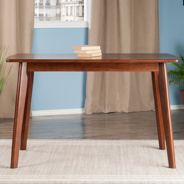 Winsome Wood Shaye Oblong Dining Table In Warm Walnut – Stylish, Solid Wood Design For Family Dining & Nooks Walnut Solid Wood 94848-winsome-wood