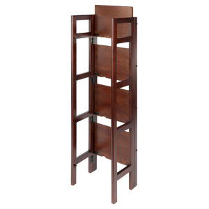 Winsome Wood Terry Narrow 4-tier Foldable Shelf In Warm Walnut - Perfect For Small Spaces & Easy Storage Solutions Walnut Solid Wood 94852-winsome-wood