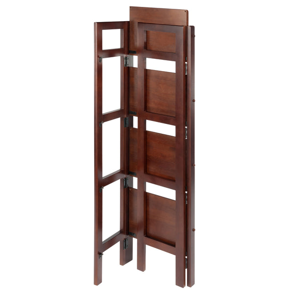 Winsome Wood Terry Narrow 4-tier Foldable Shelf In Warm Walnut - Perfect For Small Spaces & Easy Storage Solutions Walnut Solid Wood 94852-winsome-wood