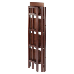 Winsome Wood Terry Narrow 4-tier Foldable Shelf In Warm Walnut - Perfect For Small Spaces & Easy Storage Solutions Walnut Solid Wood 94852-winsome-wood