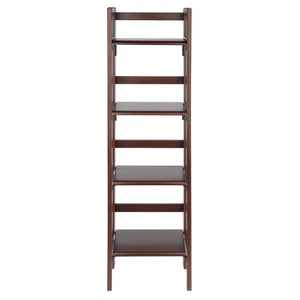 Winsome Wood Terry Narrow 4-tier Foldable Shelf In Warm Walnut - Perfect For Small Spaces & Easy Storage Solutions Walnut Solid Wood 94852-winsome-wood
