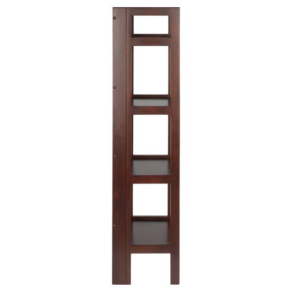 Winsome Wood Terry Narrow 4-tier Foldable Shelf In Warm Walnut - Perfect For Small Spaces & Easy Storage Solutions Walnut Solid Wood 94852-winsome-wood