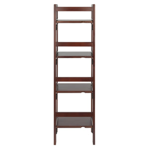 Winsome Wood Terry Narrow 4-tier Foldable Shelf In Warm Walnut - Perfect For Small Spaces & Easy Storage Solutions Walnut Solid Wood 94852-winsome-wood