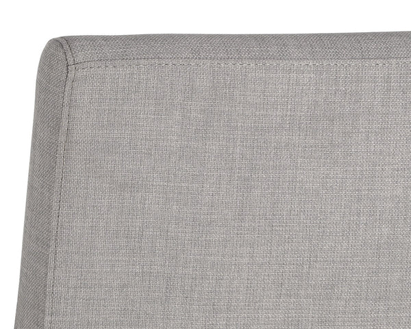 Sunpan Balford Dining Armchair - Elegant Mid-Century Design with Comfortable Seat and Antique Brass Frame Arena Cement