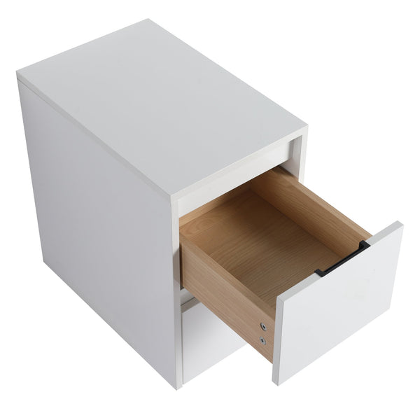 English Elm 12" Bathroom Side Cabinet - Elegant Wall-Mounted Design With 2 Soft-Close Drawers & Glossy Finish W999P312083