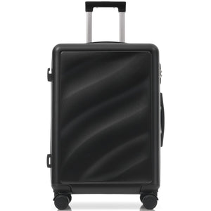 English Elm Luggage 3 Piece Hard Shell Abs Suitcase Set with Spinner Wheels and Tsa Lock Black N730P304620B