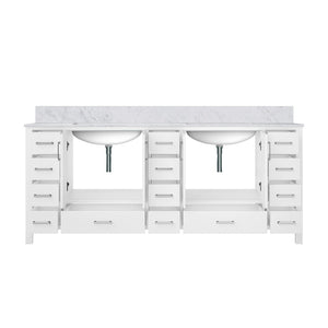 English Elm White Double Bath Vanity With Luxurious Carrara Marble Top - Elegant Storage & Soft-Close Design B2731P258965-GIGA