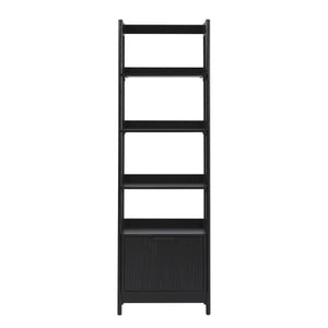 English Elm Walker Edison - Transitional Wide Reeded Bookshelf with Drawers on Bottom for Home Office, Spacious Shelving & Storage Black 75.38 L x 20.38 W x 6 H B185P200193