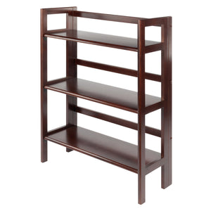 Winsome Wood Terry 3-tier Foldable Shelf In Walnut - Space-saving Storage Solution For Home Office & Laundry Room Walnut Solid Wood 94896-winsome-wood