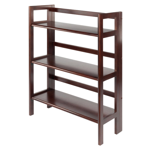 Winsome Wood Terry 3-tier Foldable Shelf In Walnut - Space-saving Storage Solution For Home Office & Laundry Room Walnut Solid Wood 94896-winsome-wood