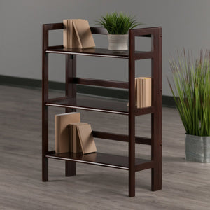 Winsome Wood Terry 3-tier Foldable Shelf In Walnut - Space-saving Storage Solution For Home Office & Laundry Room Walnut Solid Wood 94896-winsome-wood