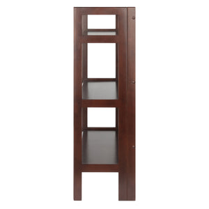 Winsome Wood Terry 3-tier Foldable Shelf In Walnut - Space-saving Storage Solution For Home Office & Laundry Room Walnut Solid Wood 94896-winsome-wood