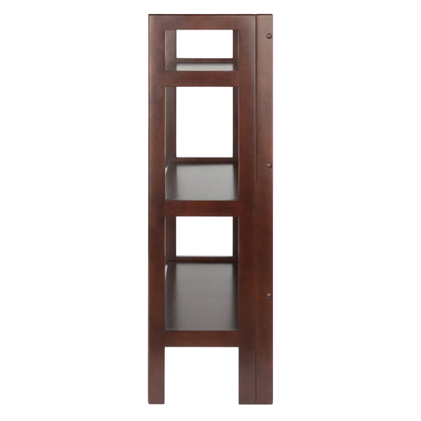 Winsome Wood Terry 3-tier Foldable Shelf In Walnut - Space-saving Storage Solution For Home Office & Laundry Room Walnut Solid Wood 94896-winsome-wood