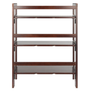 Winsome Wood Terry 3-tier Foldable Shelf In Walnut - Space-saving Storage Solution For Home Office & Laundry Room Walnut Solid Wood 94896-winsome-wood
