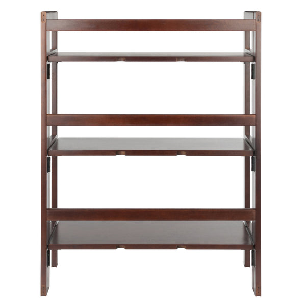 Winsome Wood Terry 3-tier Foldable Shelf In Walnut - Space-saving Storage Solution For Home Office & Laundry Room Walnut Solid Wood 94896-winsome-wood