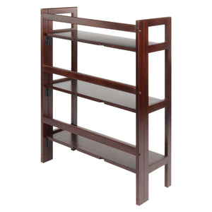 Winsome Wood Terry 3-tier Foldable Shelf In Walnut - Space-saving Storage Solution For Home Office & Laundry Room Walnut Solid Wood 94896-winsome-wood