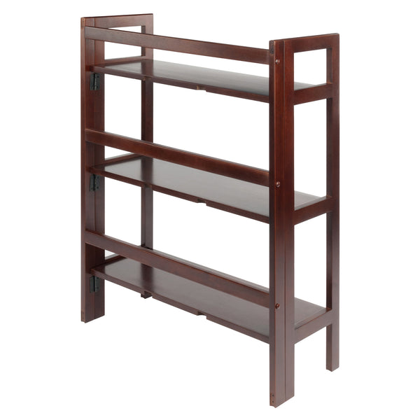 Winsome Wood Terry 3-tier Foldable Shelf In Walnut - Space-saving Storage Solution For Home Office & Laundry Room Walnut Solid Wood 94896-winsome-wood