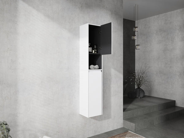 English Elm 12" Bathroom Side Cabinet - Wall-Mounted, Soft-Close Doors, Space-Saving Design For Modern Homes W999S00282