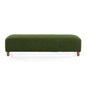 English Elm Comfortable Forest Green Upholstered Ottoman Bench for Living Room or Bedroom Seating N769P186934F