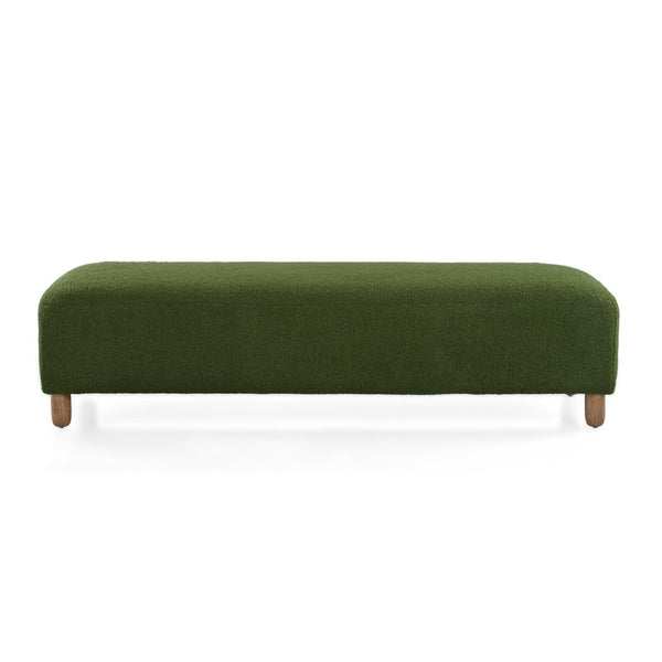 English Elm Comfortable Forest Green Upholstered Ottoman Bench for Living Room or Bedroom Seating N769P186934F