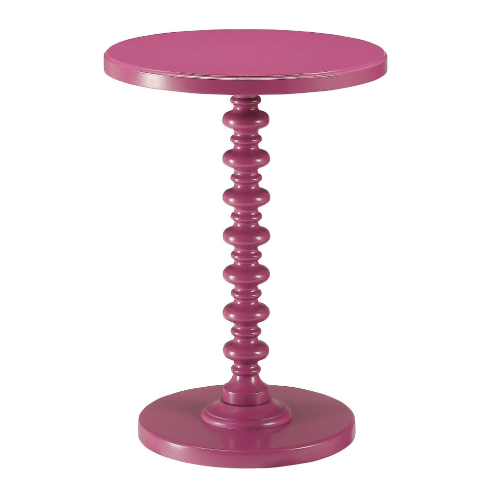 English Elm Purple Accent Table - Whimsical Round Design With Sturdy Pedestal Base For Stylish Living Spaces B062P209055-GIGA