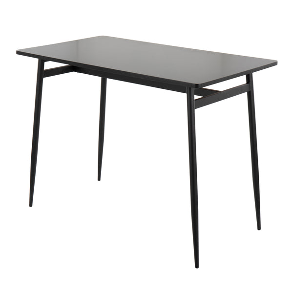English Elm Marcel Contemporary Counter Table - Sleek Black Metal & Wood Design For Stylish Dining & Entertaining B202P223371