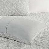 Madison Park Everly Shabby Chic 3 Piece Tufted Woven Medallion Duvet Cover Set MP12-8305 Grey/White