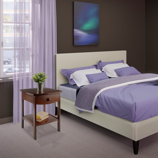 Winsome Wood Claire Curved Accent Table – Stylish Walnut Nightstand With Drawer & Shelf For Bedroom Decor Walnut Solid ,Composite Wood 94918-winsome-wood