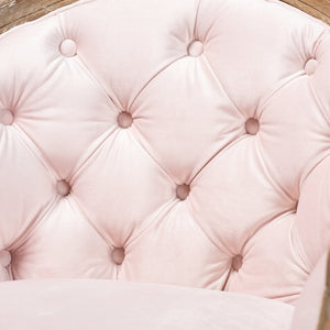 Baxton Studio Baxton Studio Genevieve French Provincial Light Pink Velvet Armchair with White-Washed Oak Frame TSF7766-Light Pink-CC
