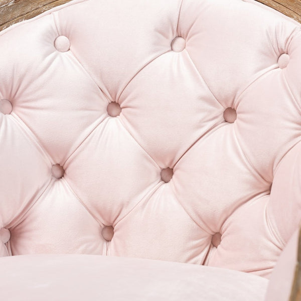 Baxton Studio Baxton Studio Genevieve French Provincial Light Pink Velvet Armchair with White-Washed Oak Frame TSF7766-Light Pink-CC