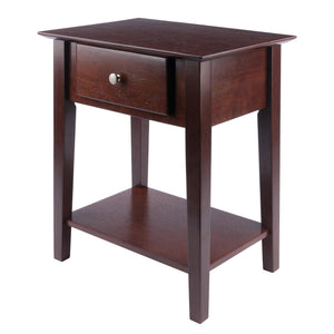 Winsome Wood Rochester Nightstand In Rich Walnut - Stylish Shaker-style Accent Table With Storage & Shelf Walnut Solid ,Composite Wood 94922-winsome-wood